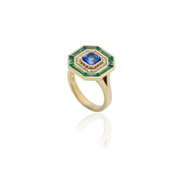 Kelly Jay Jewellery; 18k yellow gold tanzanite and tsavorite ring,Kelly Jay Jewellery