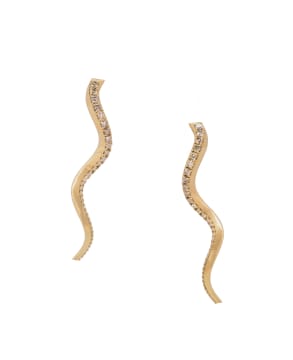 Kelly Jay Jewellery; 14k yellow gold diamond earrings, Kelly Jay Jewellery