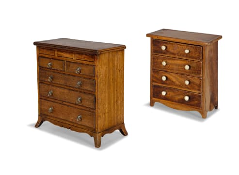 A walnut apprentice chest of drawers, 19th century