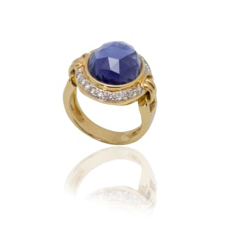 Diamond and iolite dress ring