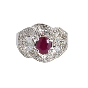 Ruby and diamond dress ring