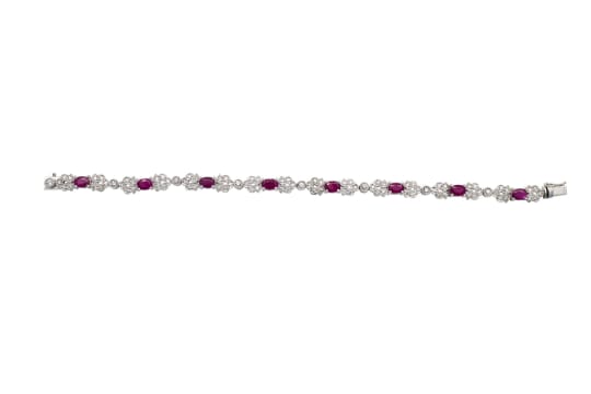 Diamond and ruby bracelet