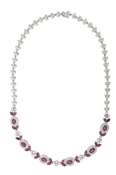 Ruby and diamond necklace