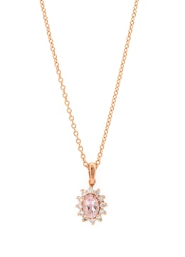 Browns the Diamond Store; Morganite and diamond pendant