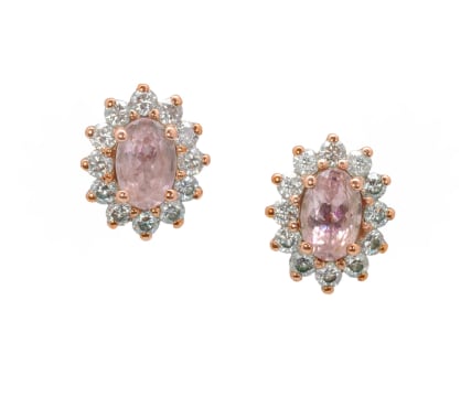 Browns the Diamond Store; Morganite and diamond earrings