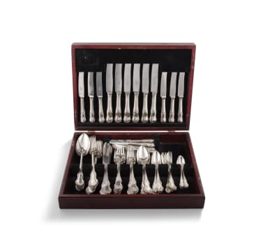 A Latvian cased cutlery set, Hermanis Banks, post 1922