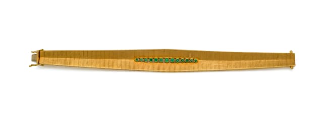 Gold emerald bracelet