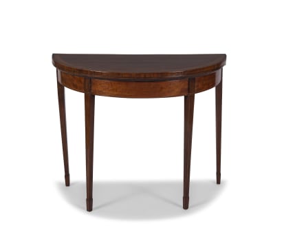 A George III mahogany demi-lune card table, c. 1800