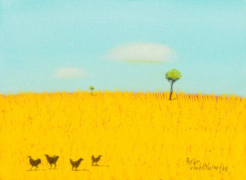 Pieter van der Westhuizen; Landscape with Chickens