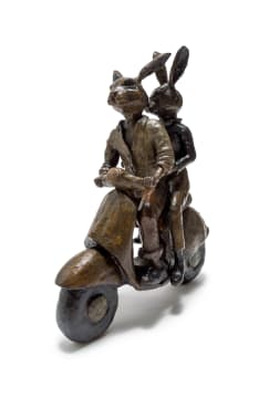 Carol Cauldwell; Rabbits on a Scooter