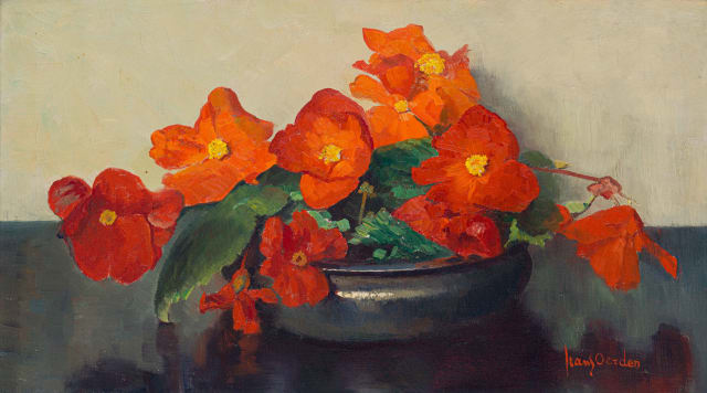 Frans Oerder; Begonias in a Bowl
