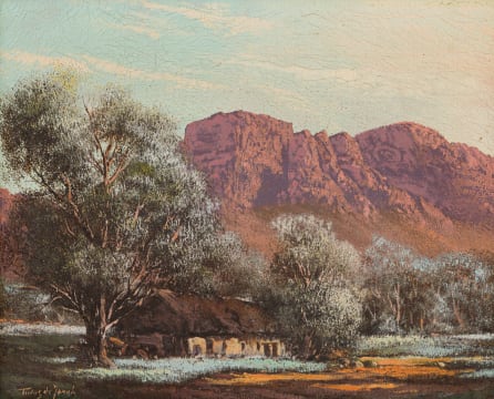 Tinus de Jongh; Landscape with Mountains and Trees