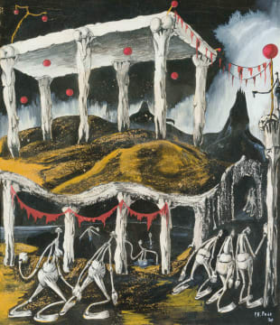 Fred Page; Surreal Landscape with Figures