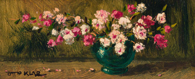 Otto Klar; Carnations in a Green Bowl
