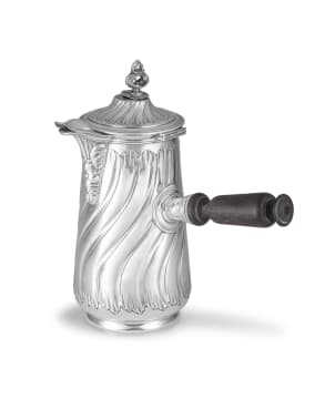 A French silverplated chocolate pot, Boulenger, c.1930