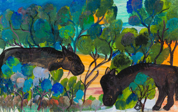 Gladys Mgudlandlu; Mules Grazing