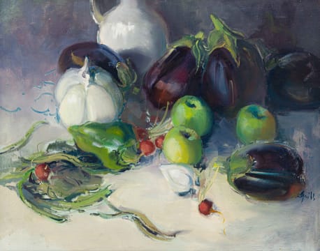 Ruth Squibb; Still Life with Vegetables