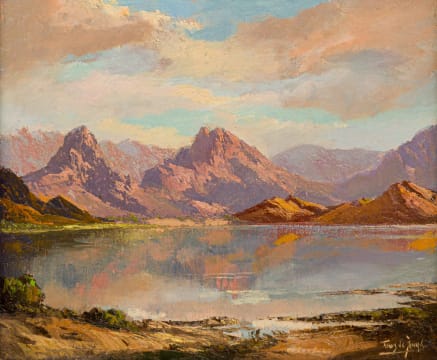 Tinus de Jongh; Mountain Landscape with Lake