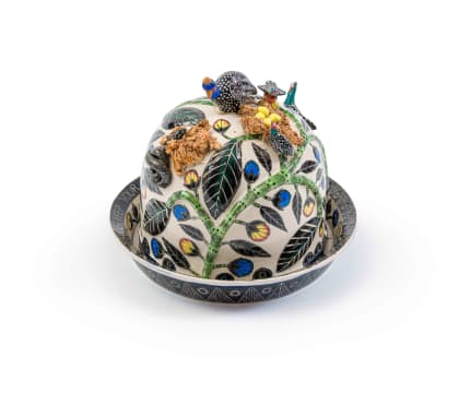 Elias Lulunga and Wonderboy Nxumalo; Guineafowl dish with cloche