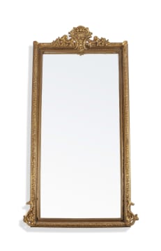 A carved giltwood overmantel mirror, 19th century