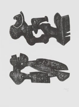 Henry Moore; Two Black Forms: Metal Figures (CGM 307)