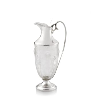 A Victorian silver-mounted glass claret jug, William Hutton & Sons, London, 1903