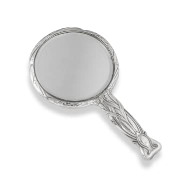 An Edward VIII silver Art Nouveau hand mirror, William Aitken, Birmingham, 1904