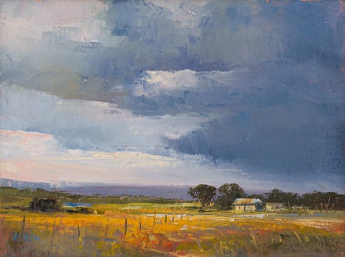 Ignatius Marx; Landscape with Farmhouse and Storm Clouds