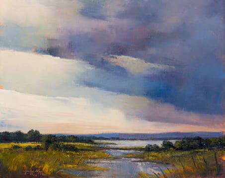 Ignatius Marx; Landscape with River and Storm Clouds