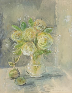 Christo Coetzee; Still Life with Roses and Fruit