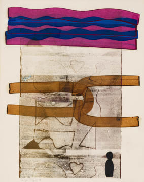 George Boys; Abstract Composition with Purple and Green