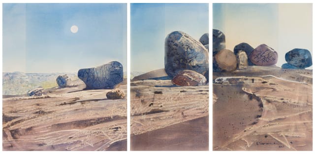 Ulrich Schwanecke; Rocky Landscape, triptych