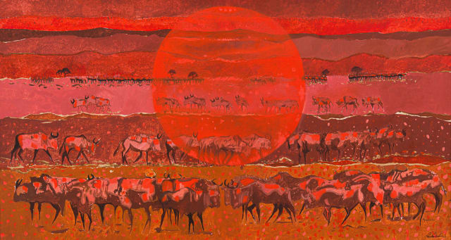Gordon Vorster; Kalahari Landscape; Red Dunes in the Evening