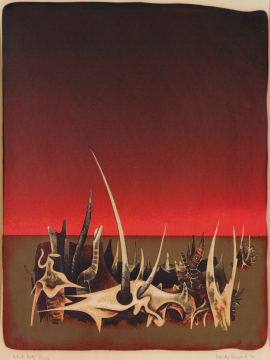 Wendy Vincent; Surreal Landscape with Red Sky