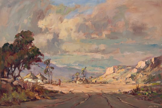 Johannes Oldert; Figure Walking along a Dirt Road