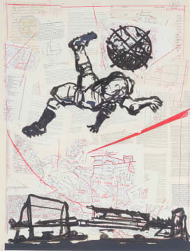 William Kentridge; Bicycle Kick, poster