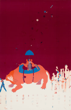 Claire Gavronsky; Untitled (Symbols, Cat and Riders)