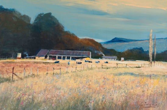 Christopher Tugwell; Farm Buildings with Cattle