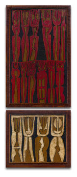 Cecil Skotnes; Abstract Figures, diptych