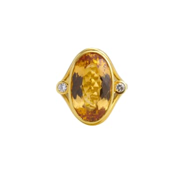 Citrine and diamond ring