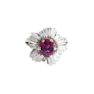 Ruby and diamond cocktail ring