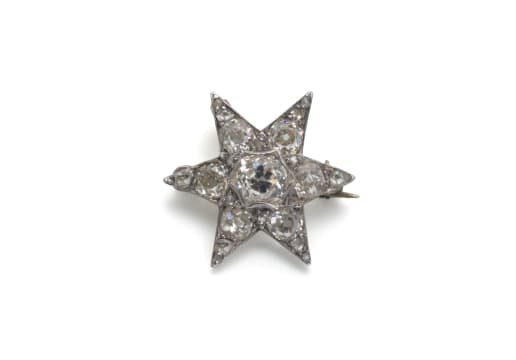 Diamond star pendant brooch