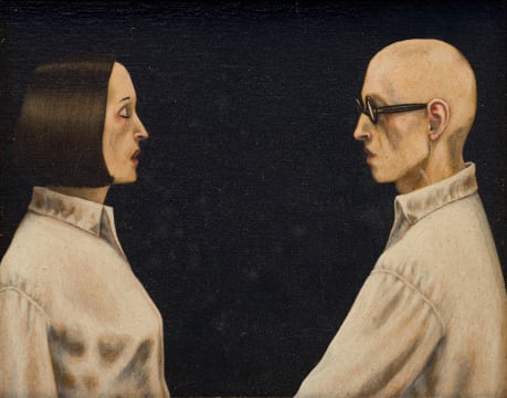 David Dalla Venezia; Uoro e Donna Che Si Quardano (Man and Woman Looking at Each Other)