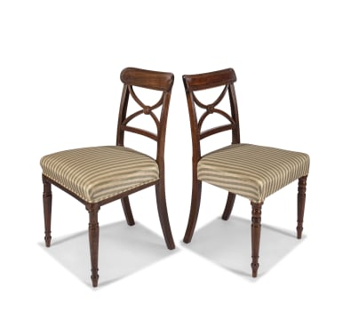 Near pair of Georgian style mahogany chairs, early 19th century