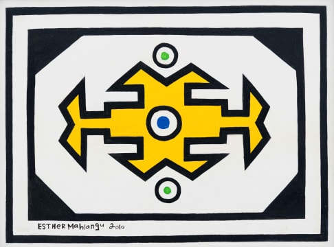 Esther Mahlangu; Untitled (Abstract in Yellow)