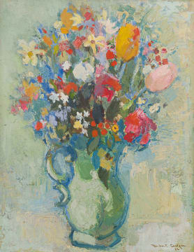 Herbert Coetzee; Beker met Blomme (Jug with Flowers)