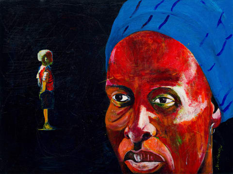 Nelson Makamo; Portrait of a Boy with Mother