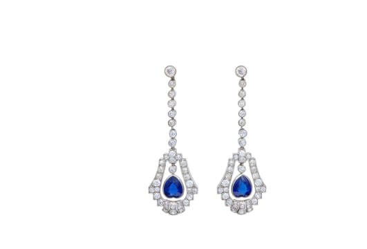 Art Deco sapphire and diamond earrings