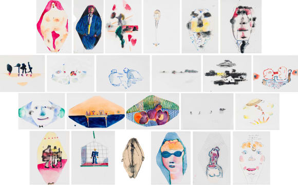 Robert Hodgins and Various Artists; Uhanga Dihangara (Coat Hanger Print Portfolio); Twenty-Four Watercolours