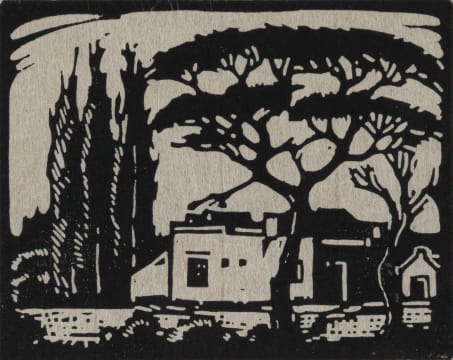 Jacob Hendrik Pierneef; Plaashuis, Rustenburg (Farmhouse, Rustenburg) (Nilant 49)